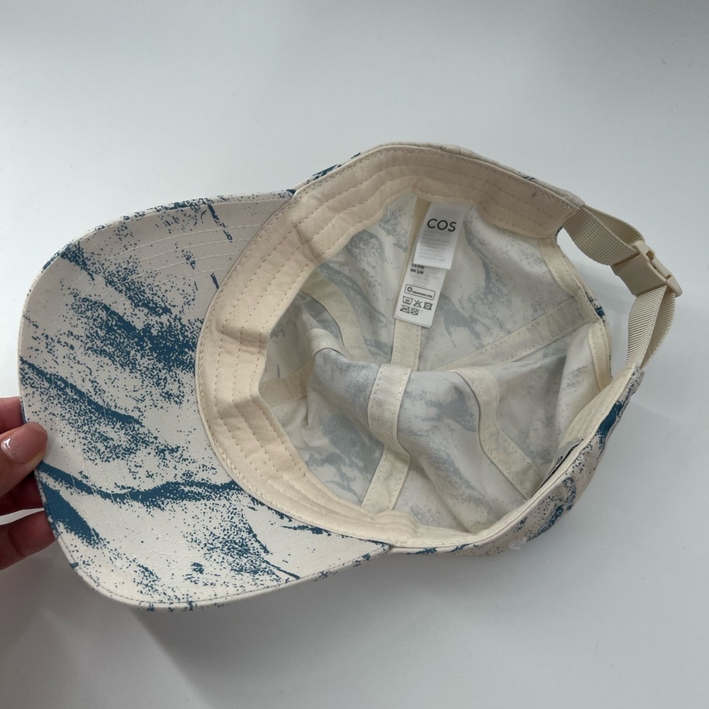 Cos Printed Baseball Cap In White - Picture 7 of 8